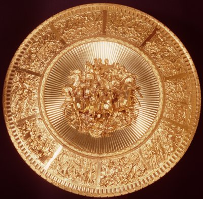 Shield, ordered by Green, War und Green for presentation by the Merchants and Bankers of the City to the Duke of Wellington, designed by Thomas Stothard, made by Benjamin Smith, c.1822 by English School